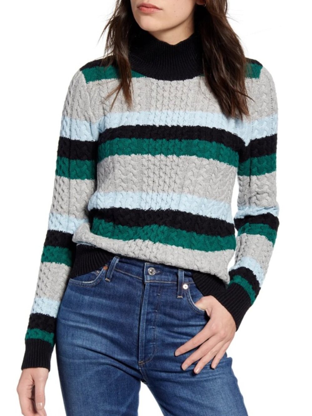 1901 Turtleneck Cable Stitch Sweater